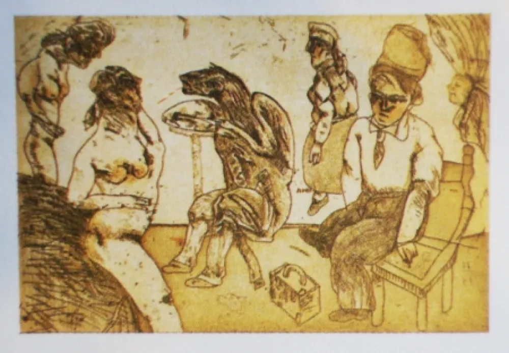 蚀刻飞尘法 Cuevas - Autorretrato en Blanes