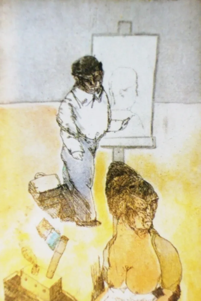 蚀刻飞尘法 Cuevas - Autorretrato en la Barceloneta