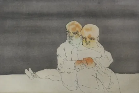 蚀刻飞尘法 Cuevas - Pareja en el mar