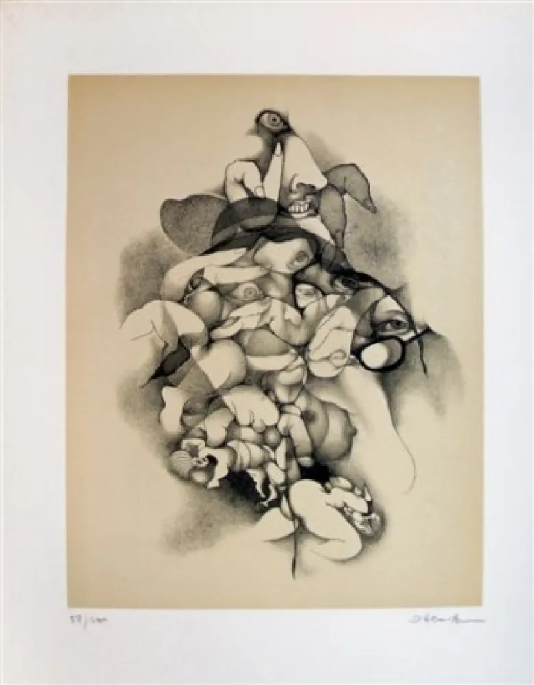 石版画 Daboval - Les phantasmes de Berthe