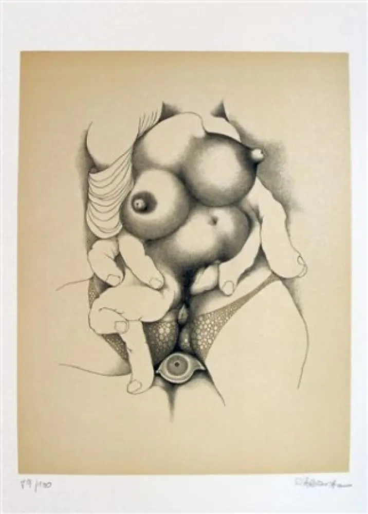 石版画 Daboval - Les phantasmes de Berthe 4