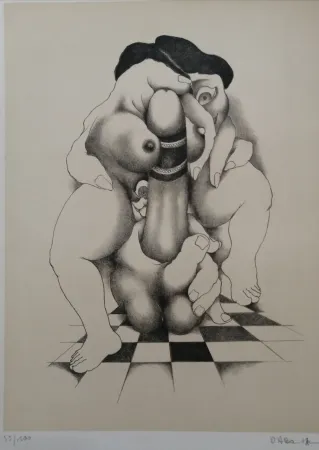 石版画 Daboval - Phantasmes de Berthe 1