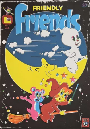 石版画 Dabs - Friendly friends