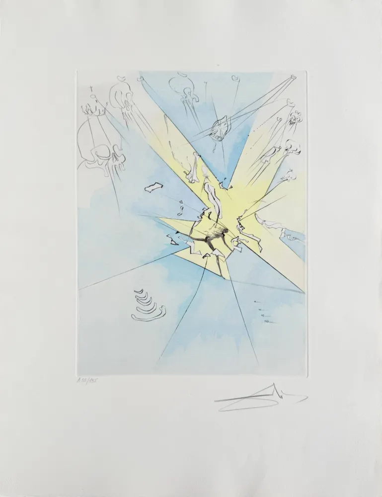 蚀刻版画 Dali - A Shattering Entrance upon the American Stage