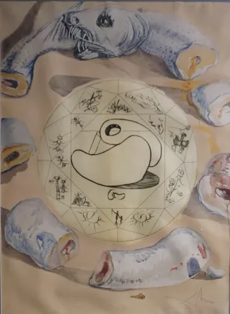 版画 Dali - Alchimie des Philosophes L’Ouraboros 