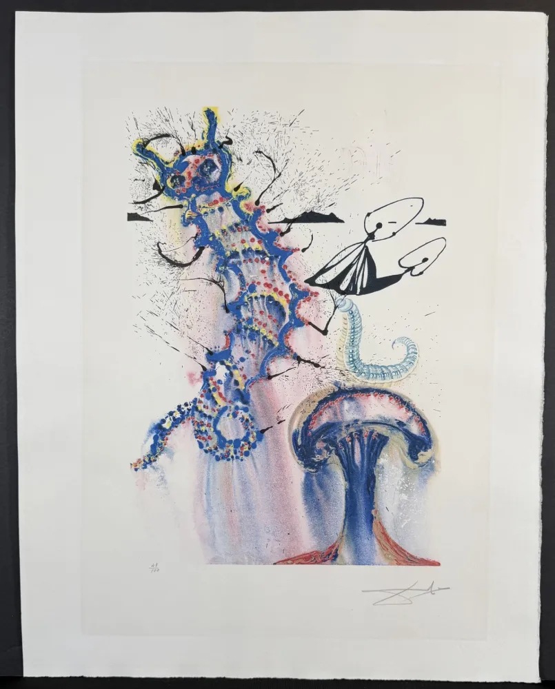 版画 Dali - Alice in Wonderland Advice from a Caterpillar