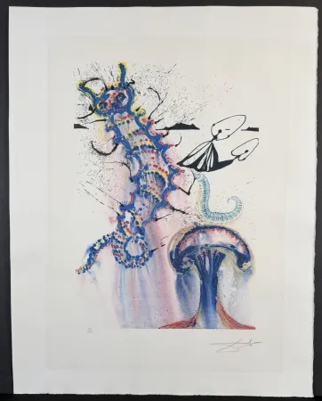 版画 Dali - Alice in Wonderland Advice from a Caterpillar