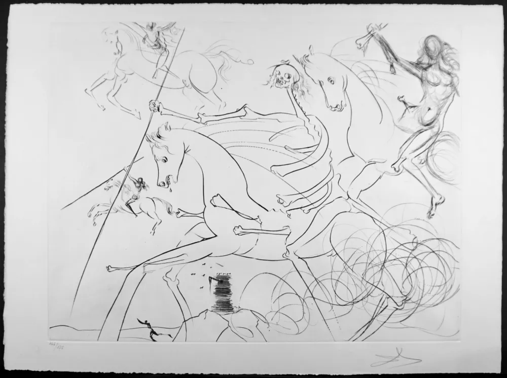 版画 Dali -  Apocalyptische Reiter (Apocalyptic Rider) 