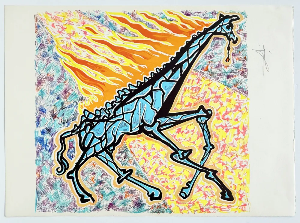 石版画 Dali - Burning Giraffe