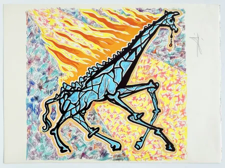 石版画 Dali - Burning Giraffe