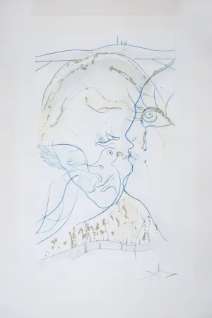 版画 Dali - Cantique des Cantiques : Les Yeux de colombe de la Mariée, 1971 - Hand-signed