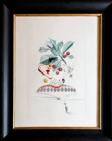 石版画 Dali - Cérises Pierrot