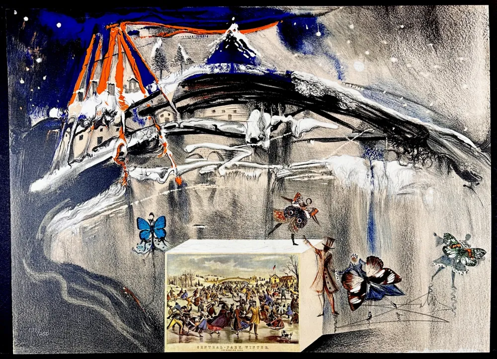 石版画 Dali - Currier & Ives New York Central Park Winter