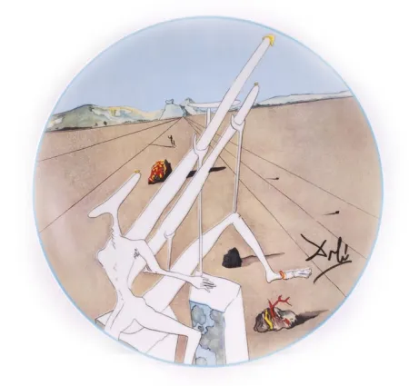 陶瓷 Dali - Dali Martien muni d'un double microscope Holo-électrique (La Conquête du Cosmos)