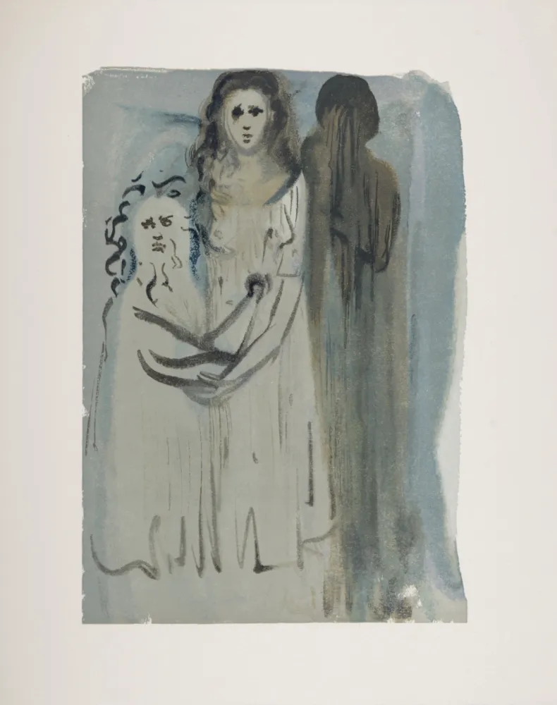 木刻 Dali - Dans la fumée des Coléreux, 1963