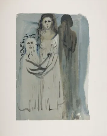 木刻 Dali - Dans la fumée des Coléreux, 1963