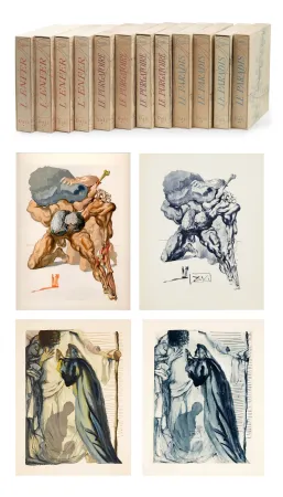 插图书 Dali - Dante : LA DIVINE COMÉDIE. 12 volumes. 100 planches couleurs + suite couleurs + suite gravée + décompositions des couleurs (1959-1963)