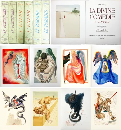 插图书 Dali - Dante : LA DIVINE COMÉDIE. 6 volumes. 100 planches couleurs dont 33 signées (1959-1963).