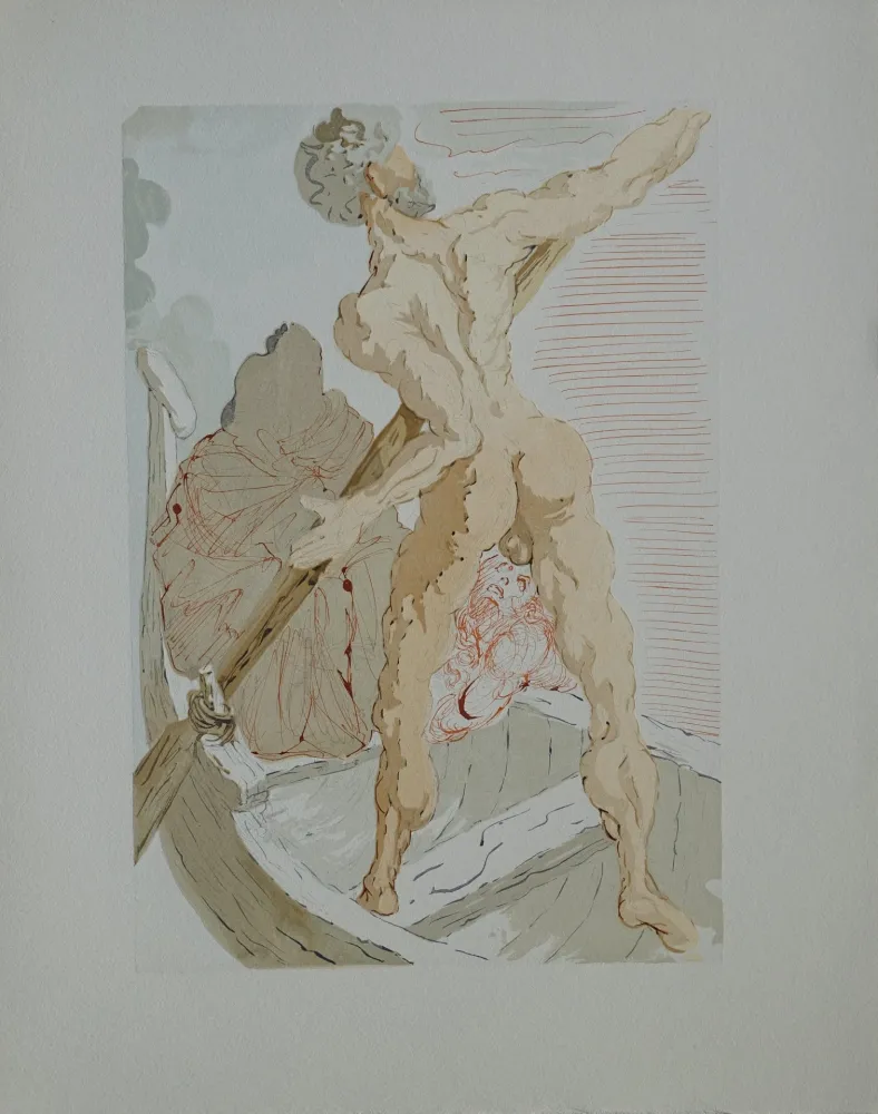 木刻 Dali - Divine Comédie, Enfer 3, Charon et le passage de l'Achéron