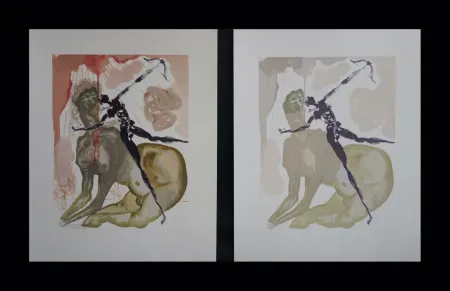 木刻 Dali - Divine Comedy Hell Canto 12 Decomposition (2 Pieces)