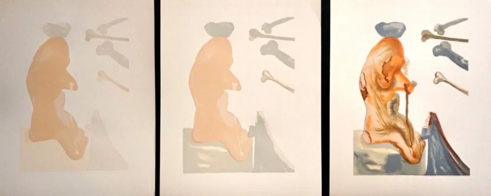 木刻 Dali - Divine Comedy Hell Canto 20 Decomposition (3 Pieces)