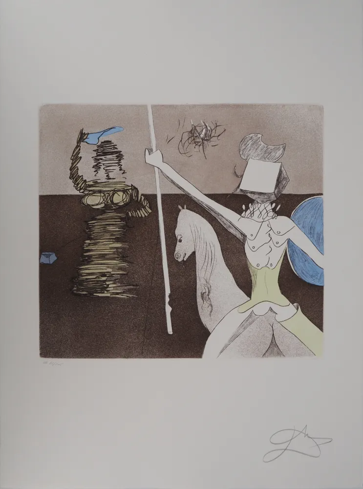 版画 Dali - Don Quichotte, En Route pour la Bataille