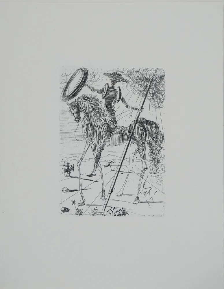 版画 Dali - Don Quichotte et Sancho Panza