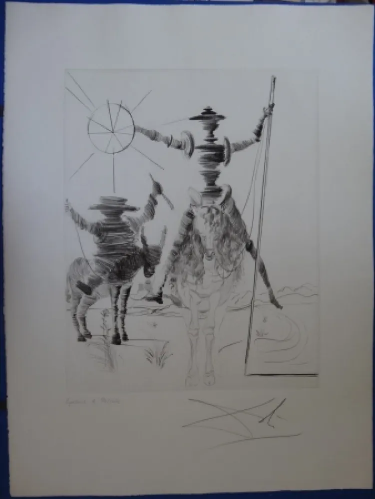 蚀刻版画 Dali - Don Quichotte & Sancho Panza