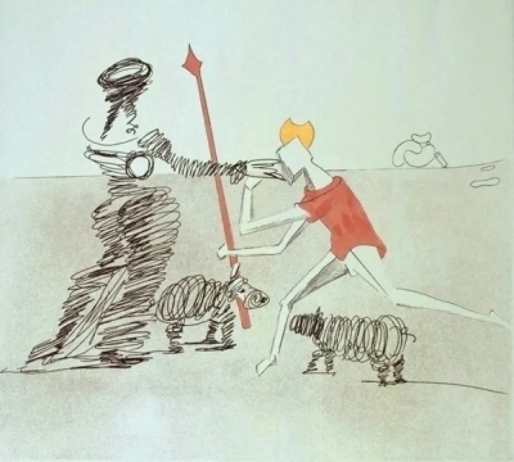 版画 Dali - Don Quijote - Pastorale