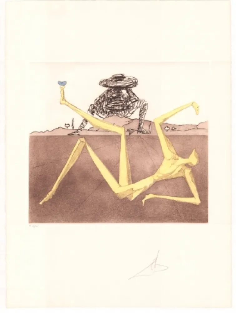 版画 Dali - Don Quijote - the heart of madness