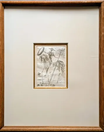 版画 Dali - Don Quixote and Sancho Panza - Original platesigned engraving, 1964