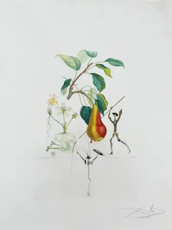 石版画 Dali - Don Quixote Pear from Flordali suite