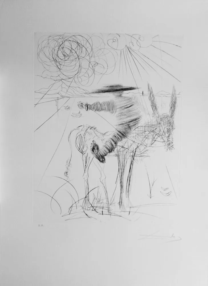 版画 Dali - Don Quixote & Sancho Panza Sancho Panza