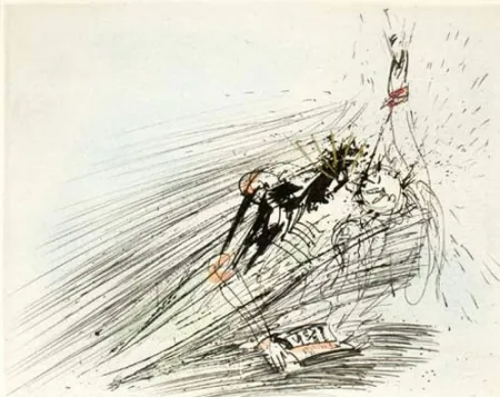 版画 Dali - Faust et Marguerite