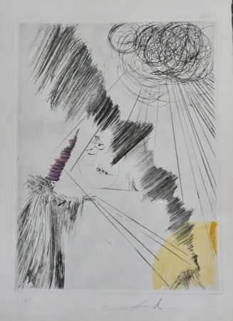 版画 Dali - Faust Femme au Clown