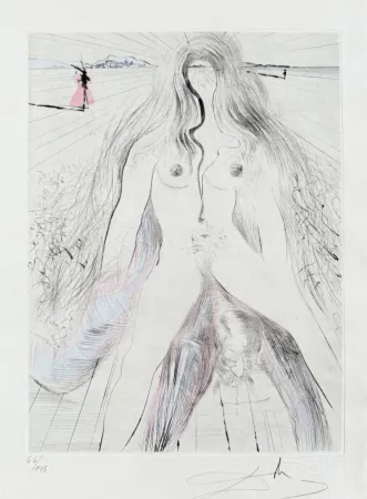 版画 Dali - Femme à cheval