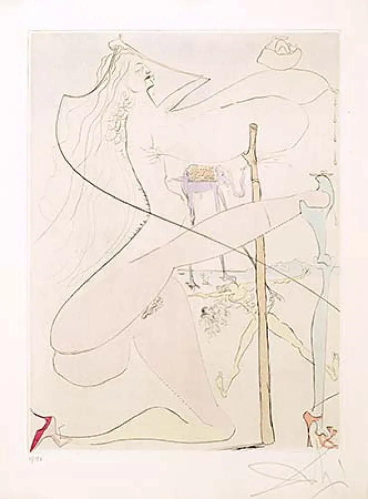 版画 Dali - Femme a la Bequille (Woman with Crutch)
