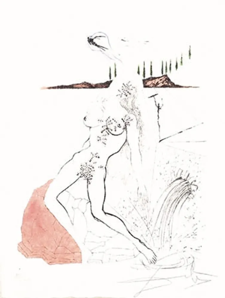 版画 Dali - Femme a la Fontaine (Woman at the Fountain)