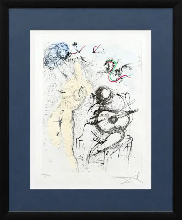 干刻版画 Dali - Femme à la guitare (Woman with Guitar)