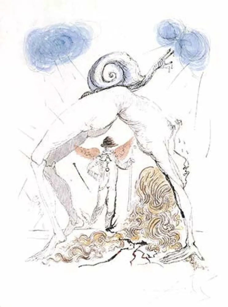 版画 Dali - Femme a l'Escargot