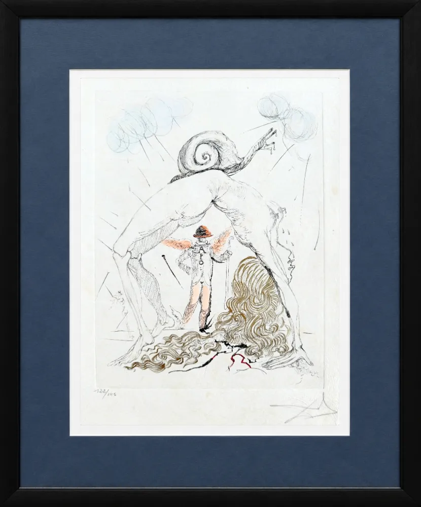 蚀刻版画 Dali - Femme à l’escargot (Woman with Snail)