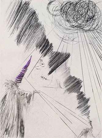 版画 Dali - Femme au Clown (Woman with a Clown)