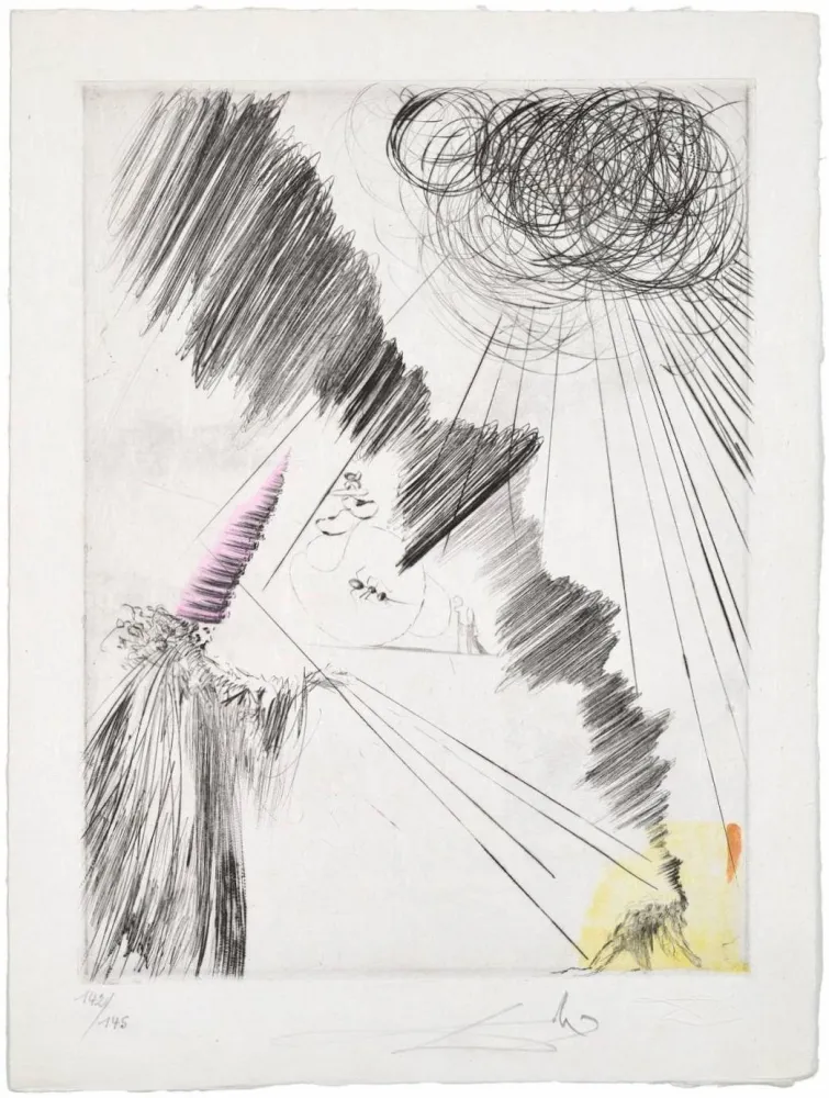 干刻版画 Dali - Femme au clown (Woman with Clown)