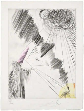 干刻版画 Dali - Femme au clown (Woman with Clown)