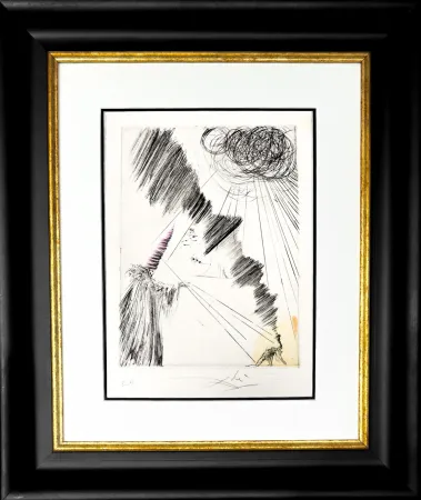 版画 Dali - Femme au clown (Woman with Clown)