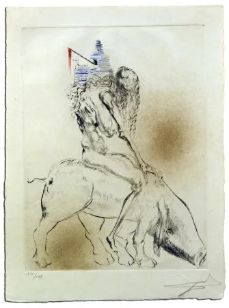 版画 Dali - Femme Au Cochon, from Faust 