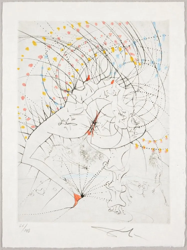 蚀刻版画 Dali - Femme-feuille, Leaf-woman