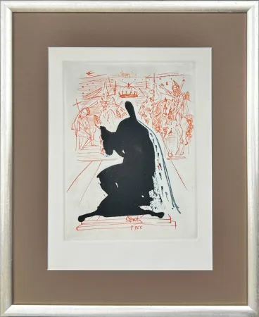蚀刻版画 Dali - Figure in an Ermine Cloak