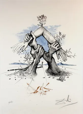石版画 Dali - Five Continents - United Nations
