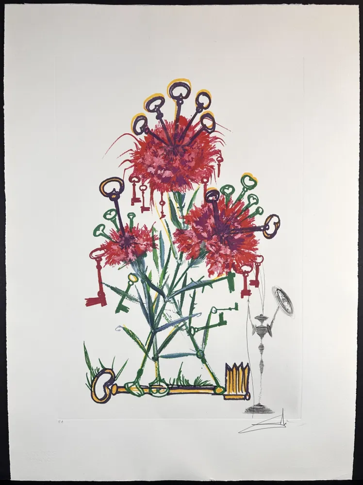版画 Dali - Florals Carnation Don Quixote